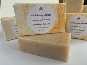 Handmade Essential Oil Soap Gift Set Blood Orange Bergamot / Peppermint / Shea Honey Oatmeal